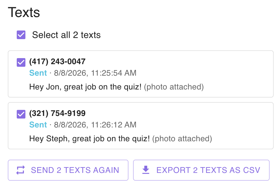 Resending messages example